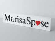Display scatolato da vetrina in metacrilato bianco con logo